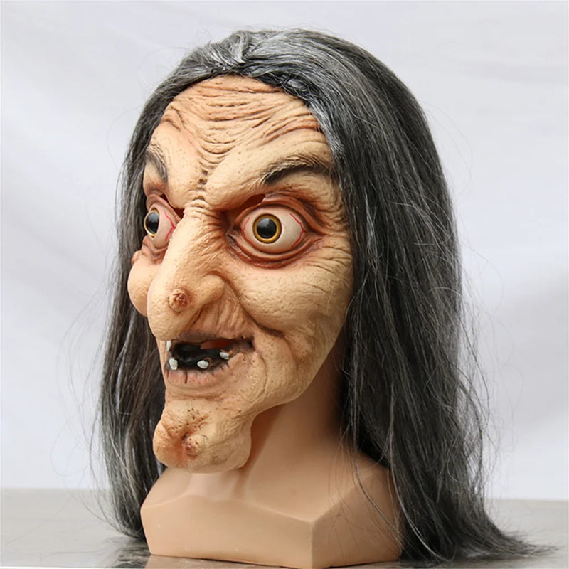 Máscara de silicone para halloween - Bruxa aberração.