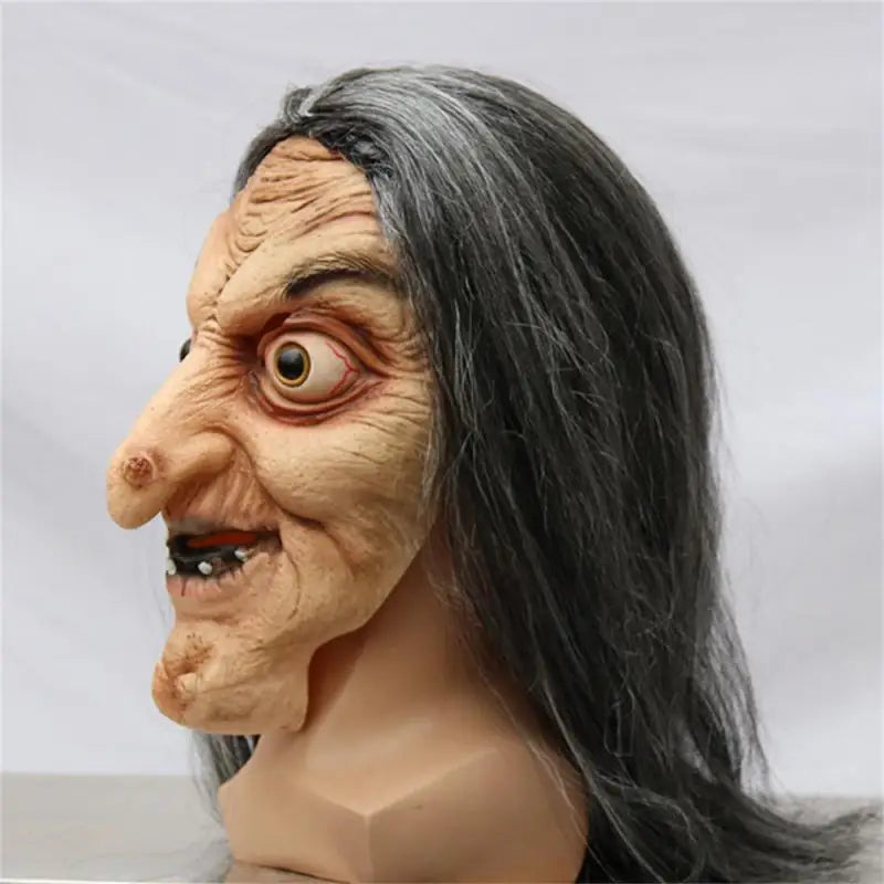 Máscara de silicone para halloween - Bruxa aberração.