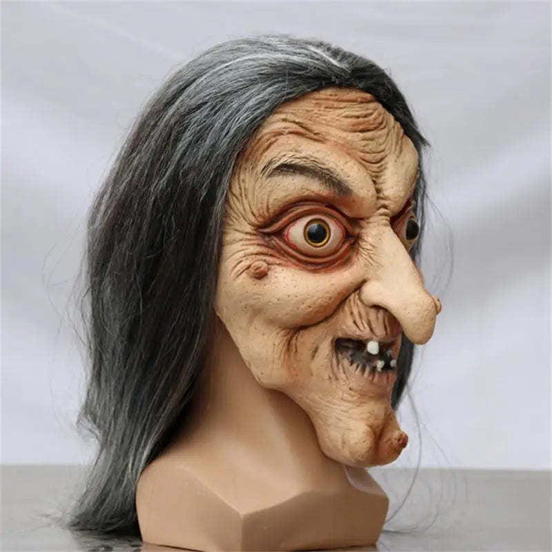 Máscara de silicone para halloween - Bruxa aberração.