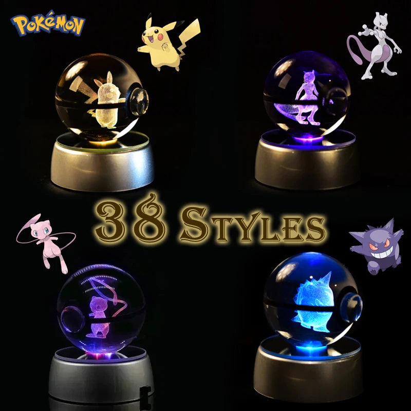 Luminária 3D Pokémon Go formato bolha de cristal.